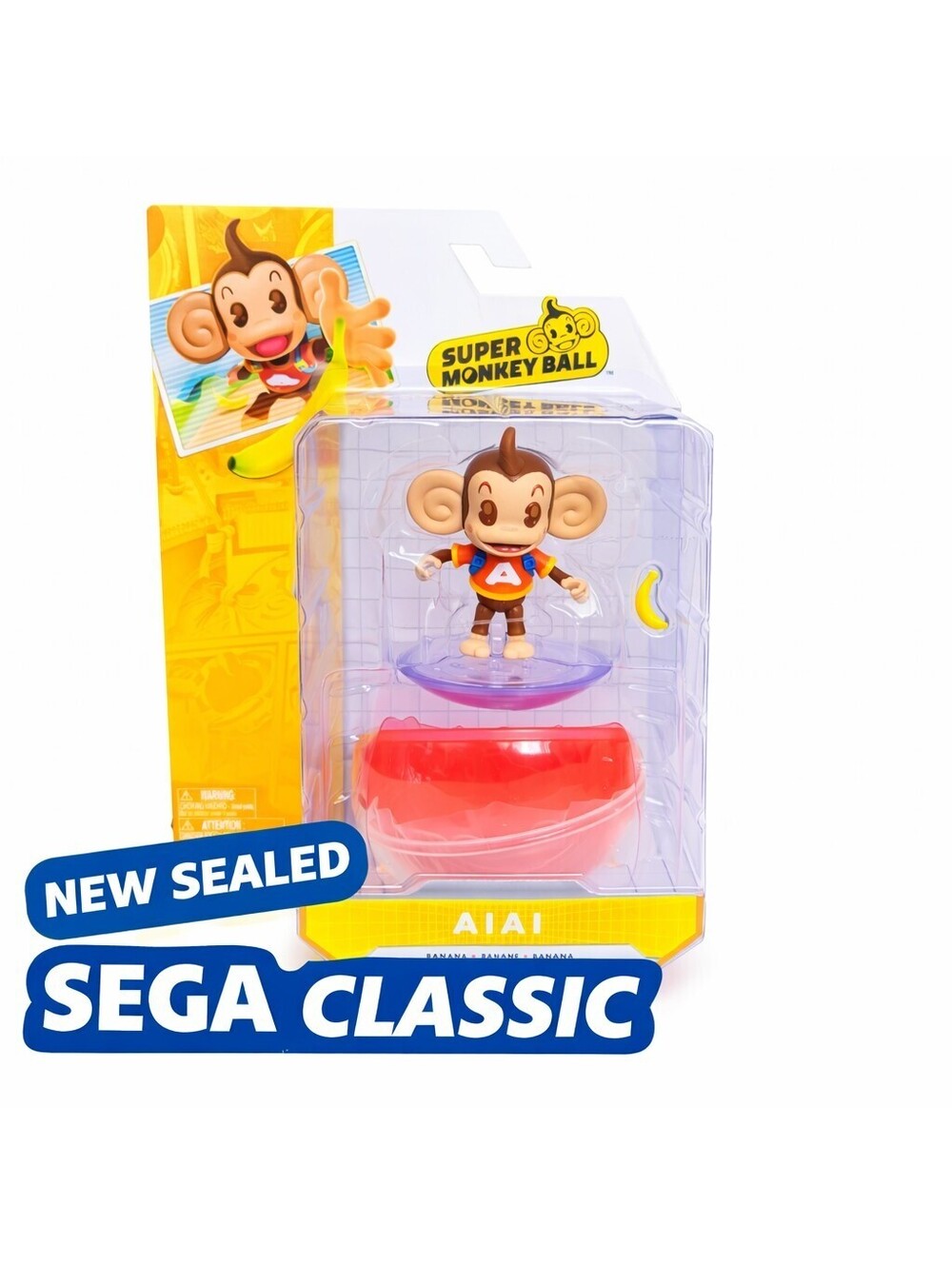 Super Monkey Ball AiAi Figure Jakks Pacific NEW Sealed Banana Base Sega GameCube